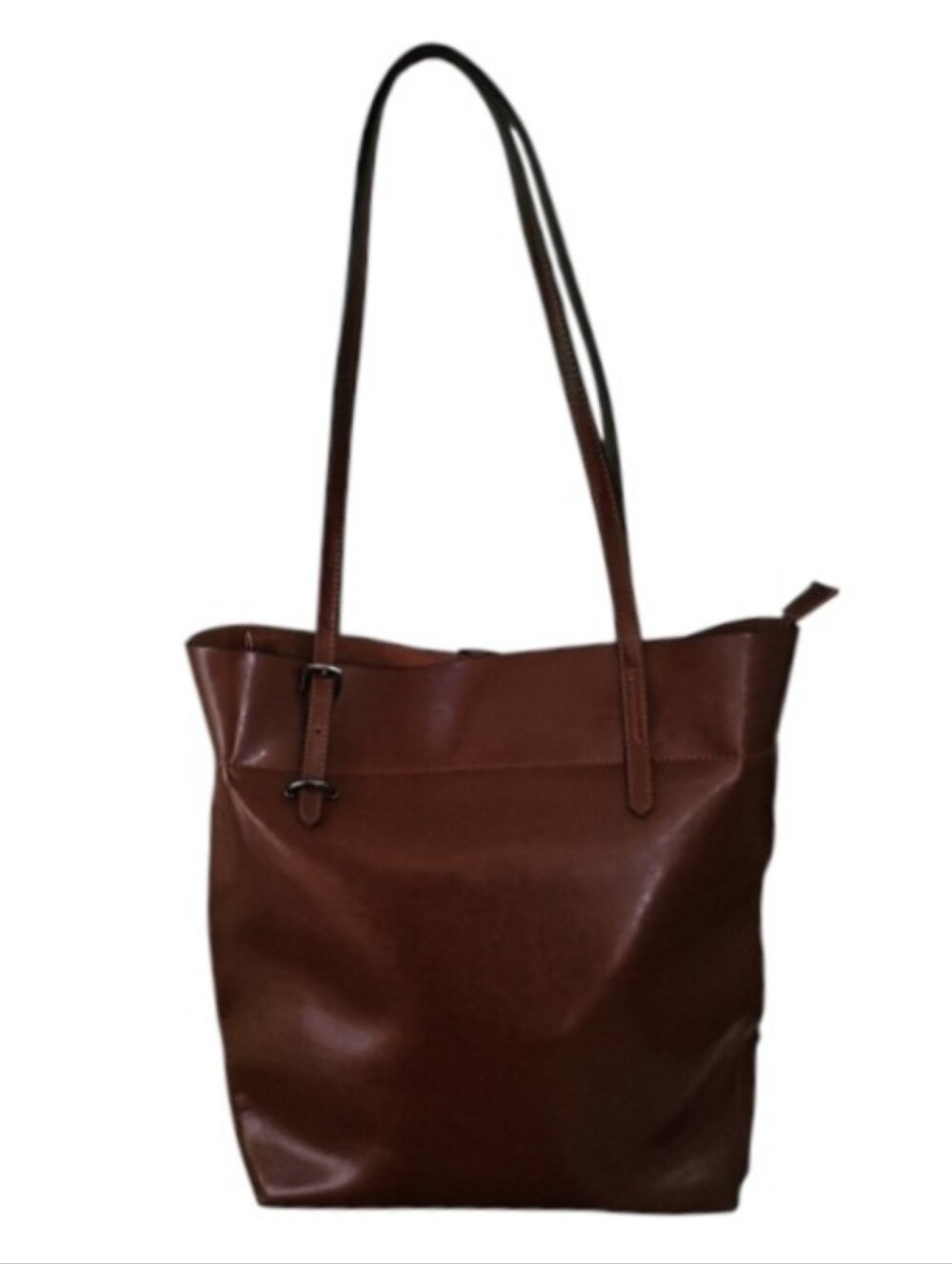 Kattee Split Cowhide Leather Tote Bag Brown Large Work Shoulder Purse